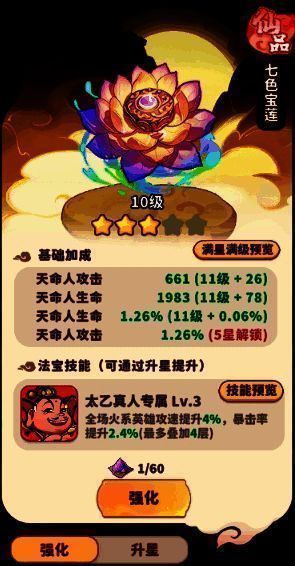 玩家背包中多件法宝等级接近,显示均衡培养状态下的属性总览面板