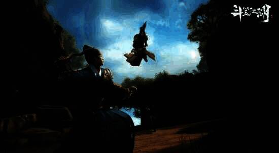 《斗笠江湖》主界面展示，古风建筑与江湖侠客交相辉映，营造浓厚武侠氛围