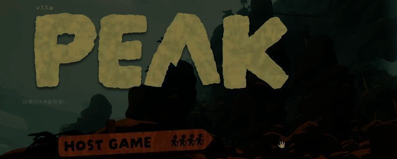《PEAK》游戏画面,展示玩家在悬崖峭壁上攀爬的紧张场景,角色之间通过绳索连接,背景为雪山与阴沉天空