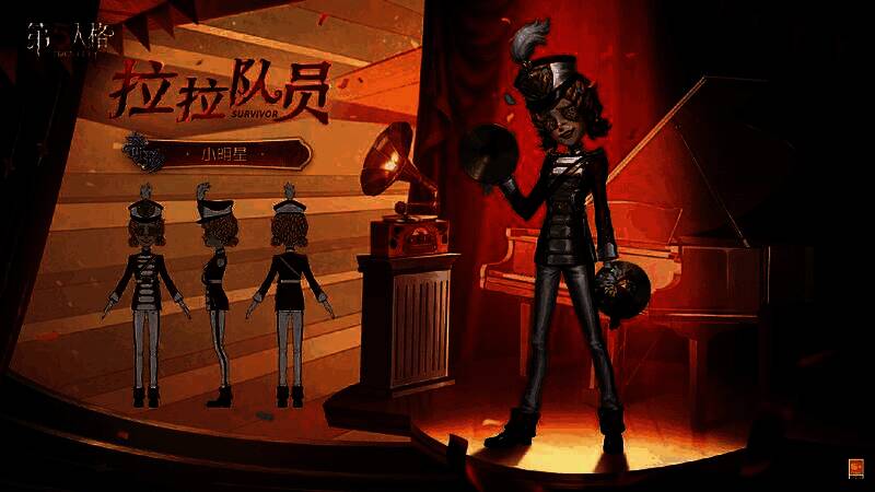 拉拉队员-小明星红白金饰礼服耀眼夺目,双侧金发扎成红色蝴蝶结,笑容甜美,充满舞台表现力