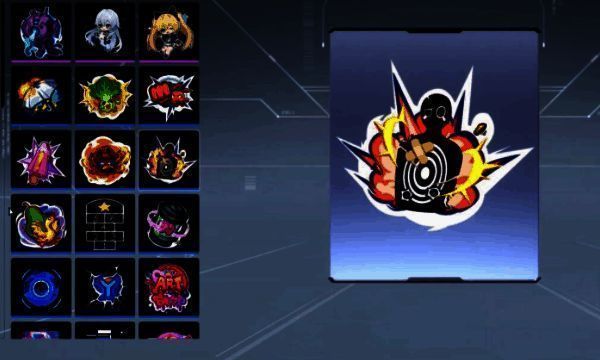 游戏商城表情包分类页面,展示多款可购买的表情图标,配有价格标签和预览动画按钮