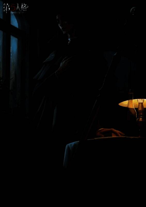 隐士-乡村牧师身穿黑色长袍,立于昏暗房间内,一手抚胸一手覆书,神情肃穆似在祷告