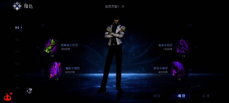 魂骨培养优先级图示，清晰标注强攻、敏攻、辅系、控制四大类型的推荐顺序与属性侧重