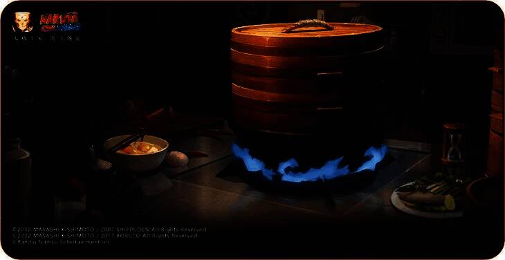 庆典厨房玩法界面，展示蒸笼加热进度与食物积分获取机制