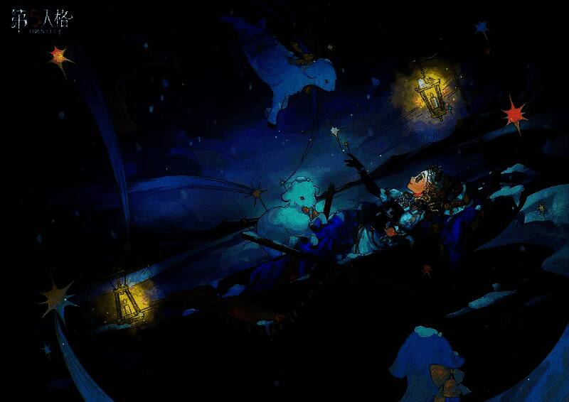 活动现场全景图,广场中庭布置充满冬日节气氛围,玩家们聚集在《第五人格》主题展台前参与互动