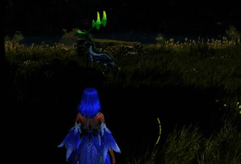 卤阿鹿第三只位置特写,位于城外山坡区域