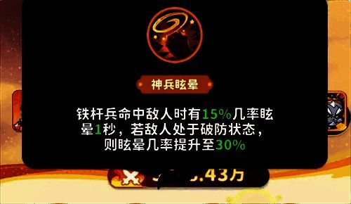 六耳猕猴神兵眩晕技能图标,铁棒击中敌人头部并出现眩晕符号