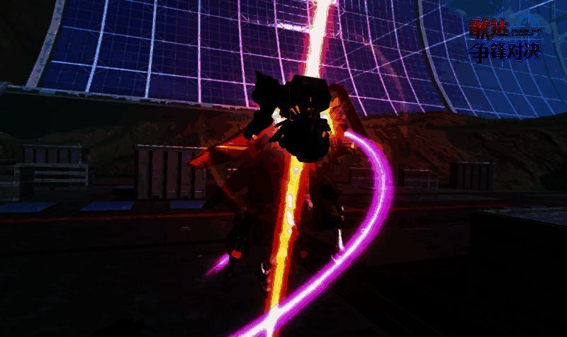 尊者敢达施展普通格斗连击,拳脚交错间光效炸裂