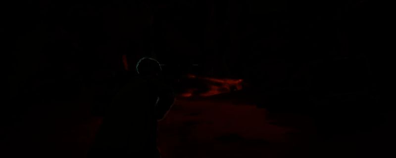 《沙丘：觉醒》中维米利乌斯峡谷的岔路口场景，沙地蜿蜒，两侧岩壁高耸，远处可见模糊的机械遗迹轮廓