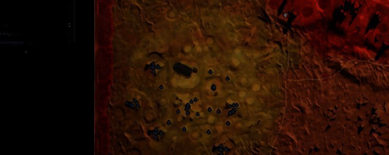 《沙丘:觉醒》中冥府区域的茉晶体矿脉实景图,晶体散发蓝色光芒,周围为荒芜辐射地貌