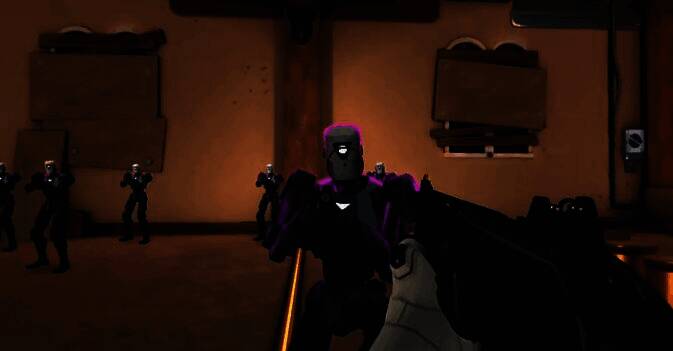 雄鹿离子圣芒皮肤展示图，枪身散发蓝色能量光效，科技感十足