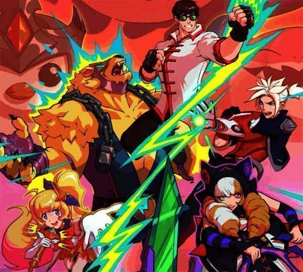 李青新皮肤原画展示，身穿中式战袍，眼神凌厉，背景融入龙纹与火焰特效