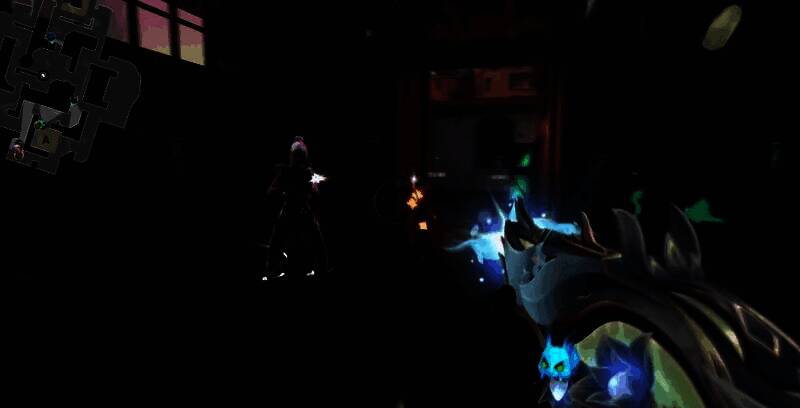 玩家使用判官瞄准敌人头部与腿部的对比视角,红点精准锁定关键部位