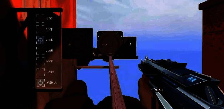 混沌序曲皮肤展示图,枪身充满蓝色能量流动特效,科技感十足