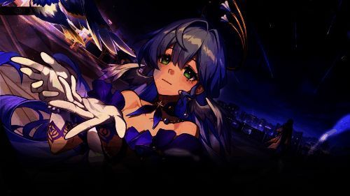 停云身穿仙舟服饰,眼神坚定地望向前方,背景浮现幻胧的虚影,象征其双重身份的纠葛