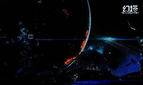 5.0版本PV截图,星空背景下一艘巨型飞船缓缓驶向未知空间站