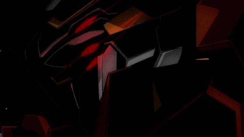 妖天使高达在空中展开双翼的霸气姿态,机体泛着金色光芒,背景为宇宙战场