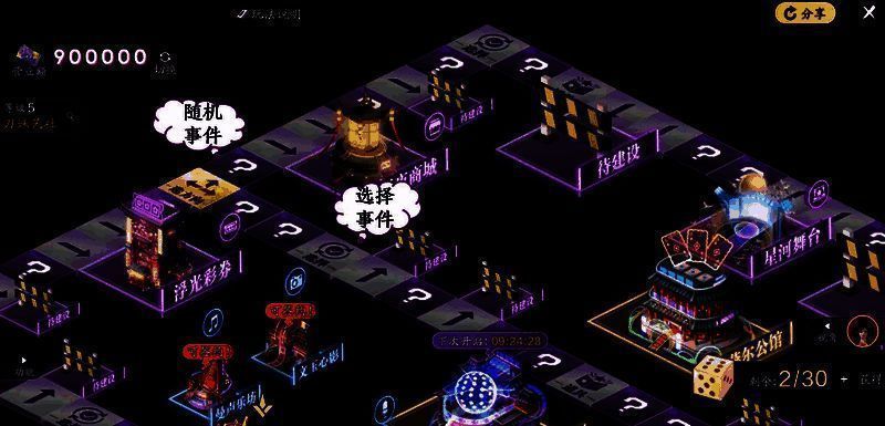 五家风格各异的演艺机构外观展示,从古典雅致到现代华丽,体现大宋娱乐产业的多样性