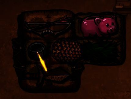 背包界面中两个物品间出现蓝色连接线,提示可合成