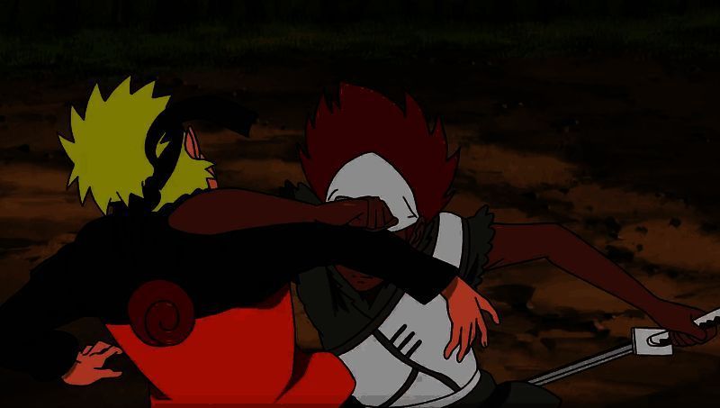 卡鲁伊与鸣人对峙的剧情画面