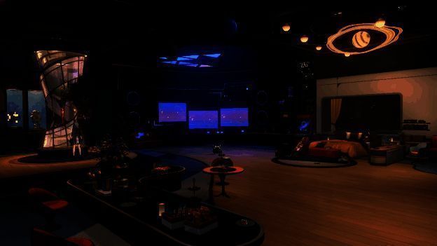 开拓者房间内部展示,现代风格装修,家具齐全,角色可互动