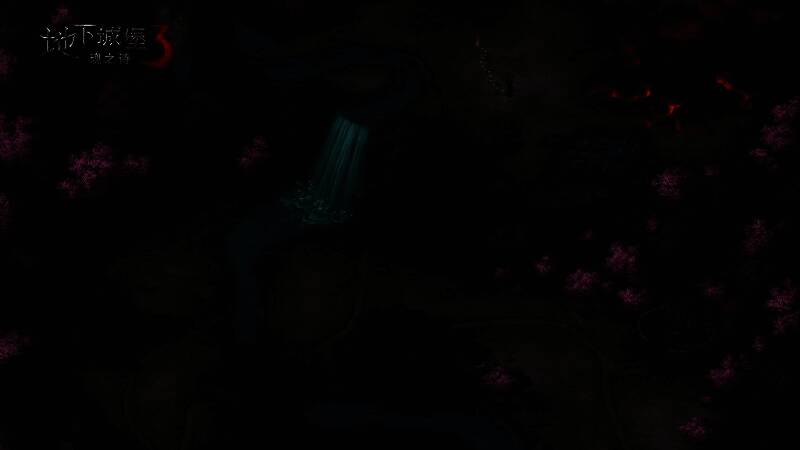 桃花源地图场景,角色穿行于盛开的桃林与古朴村落之间,远处青山碧水如画