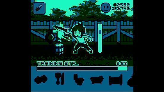 四格插画展示勇者女儿从蛋到英雄的成长过程,风格温馨可爱