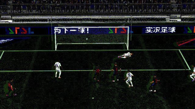 卡卡在禁区边缘连续盘带后完成射门的动画演示,展现盘带与终结一气呵成