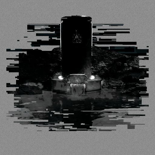 玩家角色头上扣着桶站在温泉边,画面呈现轻微扭曲特效,暗示即将发生传送或意识转移的剧情