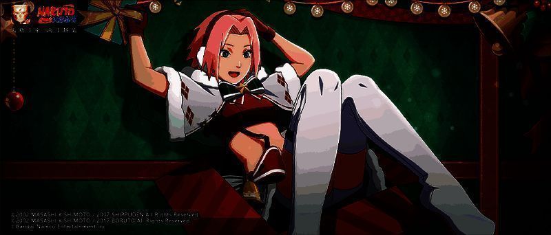 《火影忍者》手游冬日季活动主界面,背景为雪景与暖灯交织,角色立绘温馨呈现