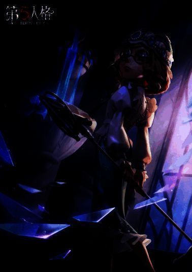 盲女-“建筑师”时装特写,蓝色宝石帽饰与钢结构裙装细节清晰