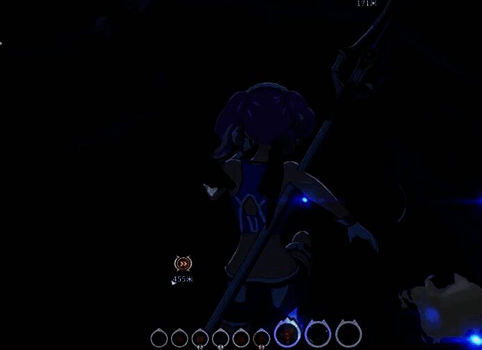 角色在空中施展二段跳,身后留下残影特效,正从一面古老石墙向上攀升