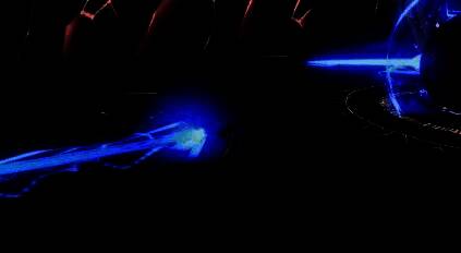 守护职业拉住首领,激光从其身后射出,其他队员已撤离至安全区域