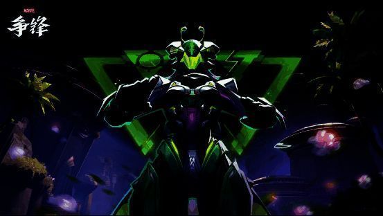 曼蒂斯悬浮于星空中,身披绿色共生装甲,双手释放心灵能量光环