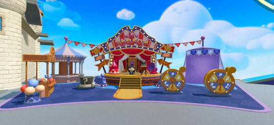 蛋仔被施法变为白鸽的瞬间抓帧：蛋仔身体迸发金色粒子，轮廓渐变为展翅白鸽形态，背景浮现闪烁星尘与‘MAGIC’浮空字幕